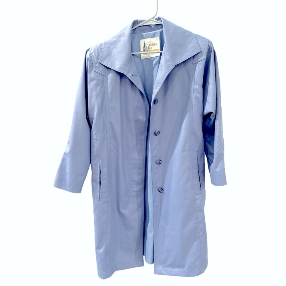 Women’s London Fog Blue Trench Coat Size 8 Petite